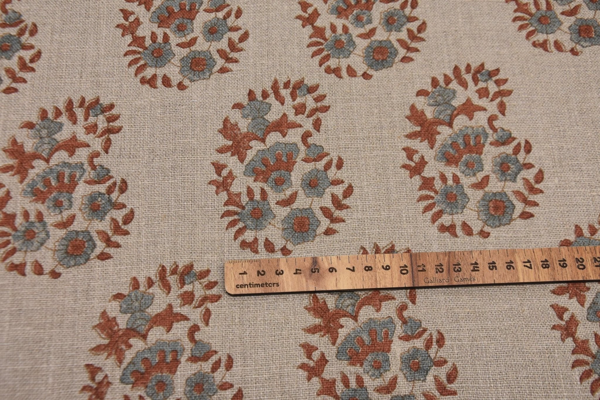 Linen Pillow Cover  Fabric 58 Inch Width Heavy Linen Natural Base Color  Upholstery block print Tablecloths and Runners Bedding Tote Bag by Fabritual