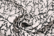 Block Printed Duck Canvas Black and Beige Floral Fabric for Cushion Covers & Sofa Decor – MIDNIGHT GUDHAL