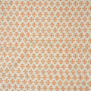 Handcrafted Throw Mini Orange Floral Block Printed Premium Pure Linen Mediumweight Cushion Fabric – BINDIKA