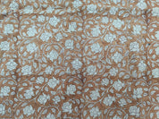 Linen Block Print Fabric 58 Inch Width Medium Weight Linen Natural Base Color Curtains and Drapes Upholstery Pillow Covers Tablecloths and Runners Bedding Tote Bag Lampshades Napkins by Fabritual