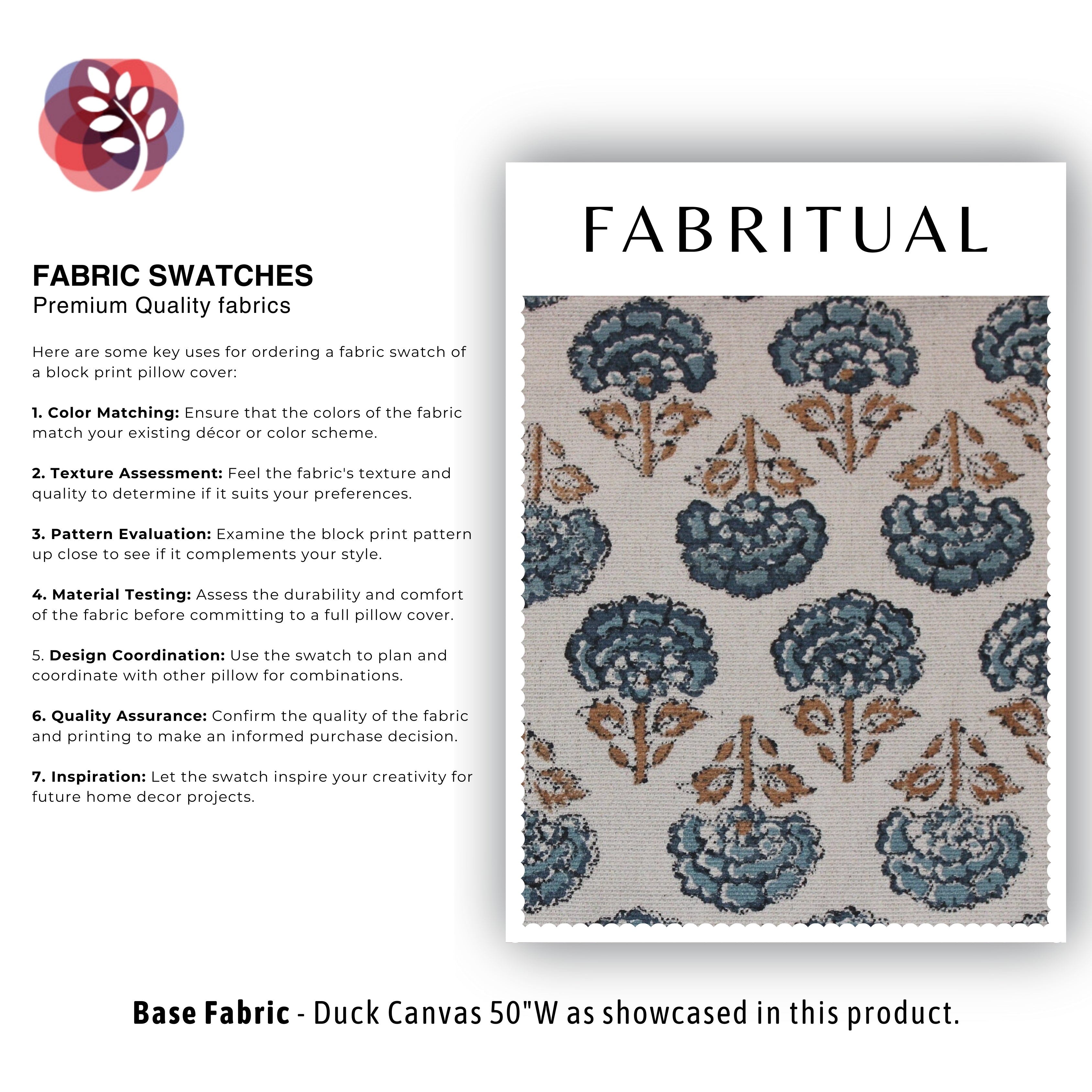 Jatayu Blue  Linen Running Fabric  Indian Hand Blocked, Floral Block Print  Designer Thick Linen Running By The Yard Fabrics