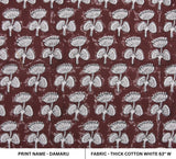 Indian Designer Hand Block Printed Thick Cotton White Cushion Fabric for Home Decor - DAMARU