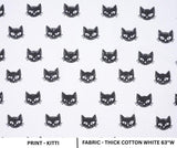 Thick Cotton White Black Kitti Block Printed Cushion Cover for Table Cover & Cushion Cover
