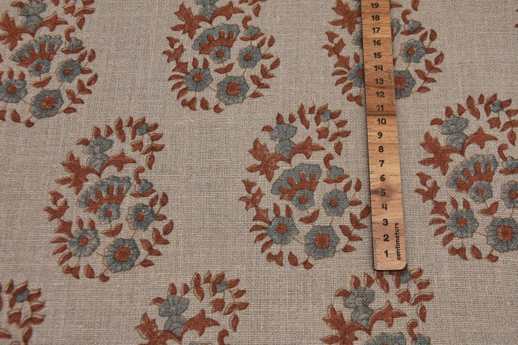 Linen Pillow Cover  Fabric 58 Inch Width Heavy Linen Natural Base Color Curtains and Drapes block print Tablecloths and Runners Bedding Tote Bag by Fabritual