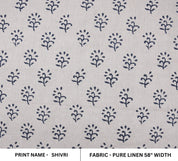 Handmade pure linen 58” fabric, rustic block print for farmhouse chair and table decor Indian floral block printed linen, 58” wide fabric for boho pillows and couch upholstery 58&quot; inch pure linen fabric, block printed for curtains, handmade cushion and napkin.