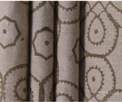 Linen Block Print Fabric 58 Inch Width Medium Weight Linen Natural Base Color Curtains and Drapes Upholstery Handmade Art Pillow Covers Tablecloths and Runners Bedding Tote Bag Lampshades Napkins by Fabritual