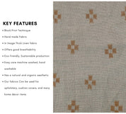 Barfi  Block Print Linen Fabric By The Yard, Grey Natural Vegetable Dye 100% Linen  Weight Fabric, Indian Fabric, Geometric Dots Print
