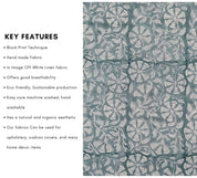 Block Print Linen Fabric, Rudraksha Thick Handloom Linen, Most Popular Indian Block Print For Pillow Cases, Upholstery And Home Decor