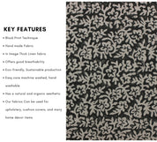 Block Print Linen Fabric, Nidhi Van  Printed Black Fabric Block Print Linen, Indian Fabric, Fabric By The Yards