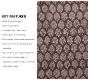Block Print Linen Fabric, Sangmarmar Jaal  Traditional Block Print Fabric, Brown Hand Printed Fabric, Linen Fabric, Indian Fabric, Cushion Pillow Fabric