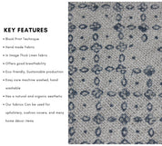 Block Print Linen Fabric, Sitara  Indian Hand Block Printed Fabric, Floral Print Fabric, Heavy Weight 100% Linen Print Fabric, Craft Fabric By The Yard