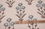 Cotton Block Print Fabric 50 Inch Width Medium Weight Duck Canvas Beige Base Color Curtains and Drapes Pillow Covers Tablecloths and Runners  Lampshades Napkins by Fabritual