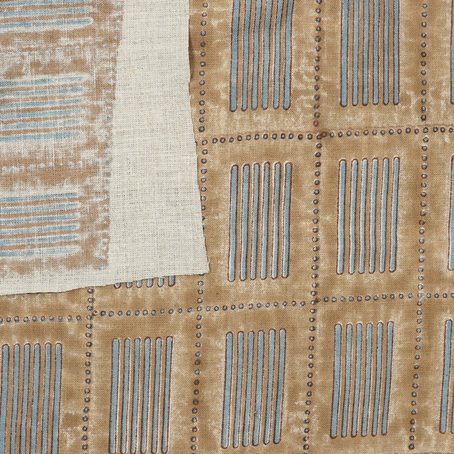 Handmade Brown Floral Pure Linen Boho Fabric Mediumweight & Stylish Home Decor – Yug Design