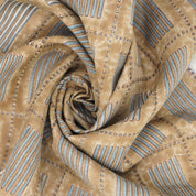 Handmade Brown Floral Pure Linen Boho Fabric Mediumweight & Stylish Home Decor – Yug Design