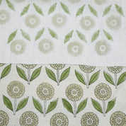 Linen Block Print Fabric Linen Blend 58 Inch Width Light Weight Linen Natural Base Color Curtains and Drapes Upholstery Handmade Art Pillow Covers Tablecloths and Runners Bedding Tote Bag Napkins by Fabritual