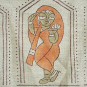 Heavyweight Linen Block Print Fabric, 58-Inch Wide, Ideal for Curtains and Upholstery Natural Linen Fabric with Hand Block Print, Suitable for Tablecloths and Pillow Covers .