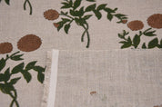 Linen Block Print Fabric 58&quot; Width Heavy Linen Natural Base Color Curtains and Drapes Upholstery Pillow Covers Bedding Tote Bag by Fabritual