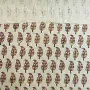 Linen Block Print Fabric 58 Inch Width Medium Weight Linen Natural Base Color Curtains and Drapes Upholstery Handmade Art Pillow Covers Tablecloths and Runners Bedding Tote Bag Lampshades Napkins by Fabritual