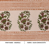 Hand Blockprint Duck Canvas Fabric ANARKALI