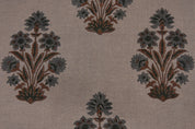 Linen Block Print Fabric 58 Inch Width Medium Weight Linen Natural Base Color Curtains and Drapes Upholstery Handmade Art Pillow Covers Tablecloths and Runners Lampshades Napkins by Fabritual