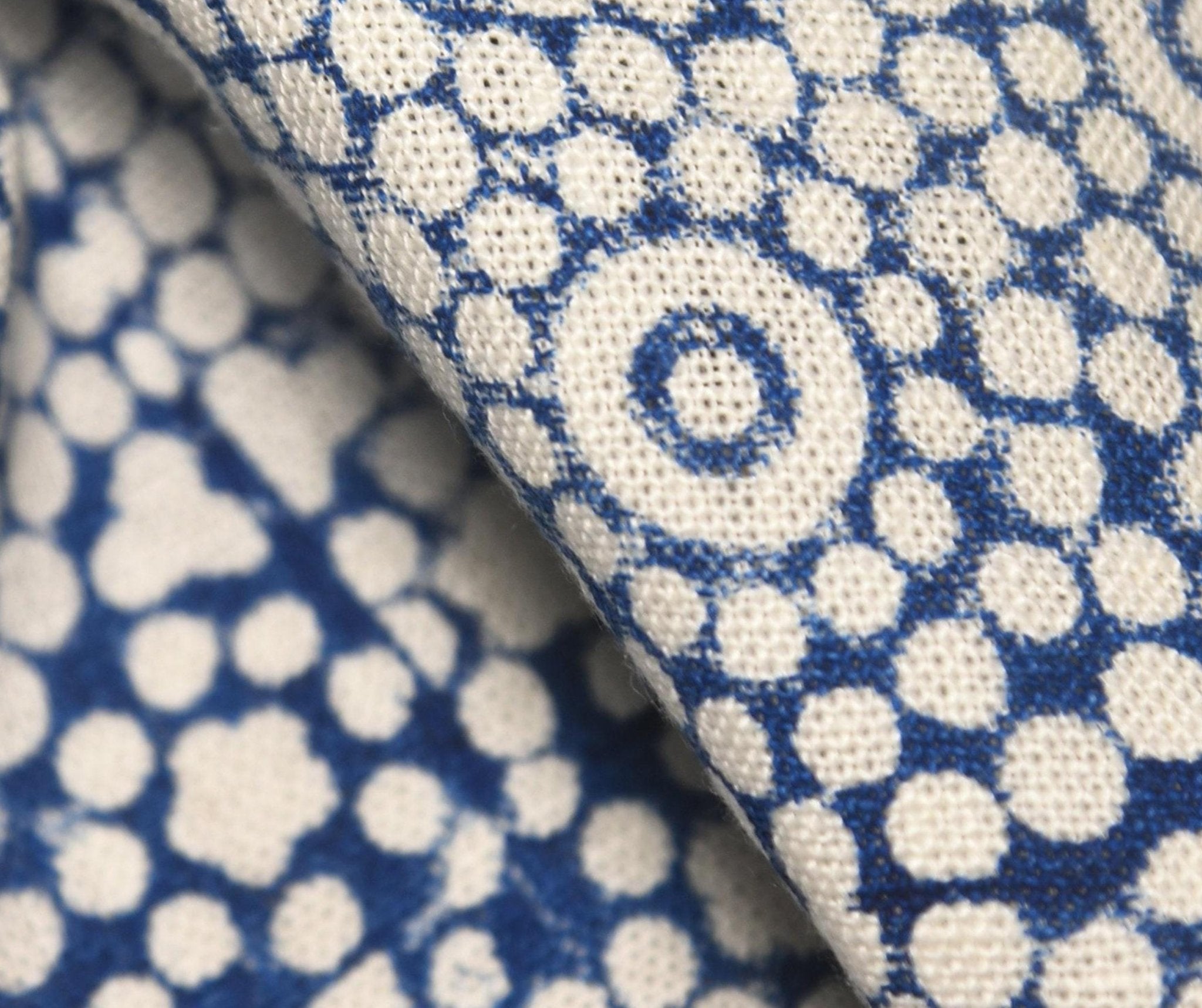 Linen Block Print Fabric 58 Inch Width Heavy Weight Linen Off White Base Color Upholstery Handmade Art Pillow Covers Tablecloths and Runners Bedding Tote Bag Lampshades Napkins by Fabritual