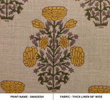 Handcrafted Block Print Mustard & Green Flroal Fabric for Decor – Swadesh