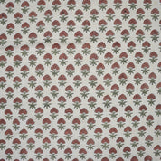 Handmade Floral Block Printed Brown Pure Linen Fabric Customizable Home Decor – Strawberry