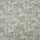 Brown Floral Wooden Block Print Linen Fabric - Arpan