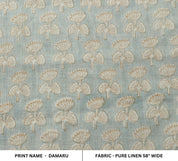 Linen Block Print Fabric 58 Inch Width Medium Weight Linen Natural Base Color Curtains and Drapes Upholstery Pillow Covers Tablecloths and Runners Bedding Tote Bag Lampshades Napkins by Fabritual