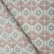 Linen Block Print Fabric Linen Blend 58 Inch Width Light Weight Linen Natural Base Color Curtains and Drapes Upholstery Handmade Art Pillow Covers Tablecloths and Runners Bedding Tote Bag Lampshades Napkins by Fabritual