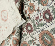 Linen Block Print Fabric 58 Inch Width Heavy Weight Linen Natural Base Color Curtains and Drapes Upholstery Handmade Art Pillow Covers Tablecloths and Runners Lampshades Napkins by Fabritual