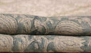 Handmade Artisan Block Printed Thick Linen Beige and Gray Floral 58" Wide Fabric For Tablecloths – Kamal Jaal