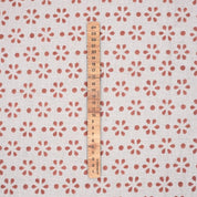 Indian Ancient Brown Champa Dot Block Print Pure Linen Fabric for Drapery and Upholsterty