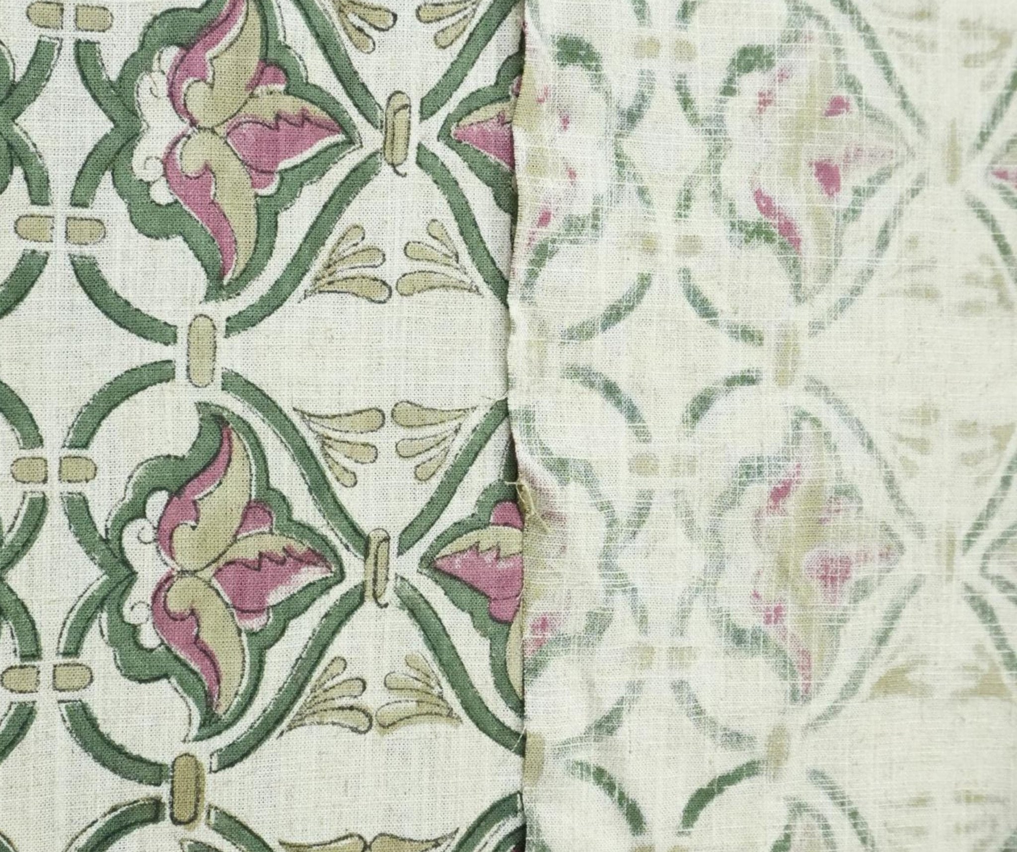 Block Print Fabric 58 Inch Width Light Weight Viscose Linen Natural Base Color and Mini Yellow Floral Print Curtains and Drapes Pillow Covers Tablecloths and Runners Bedding Tote Bag Lampshades Napkins by Fabritual