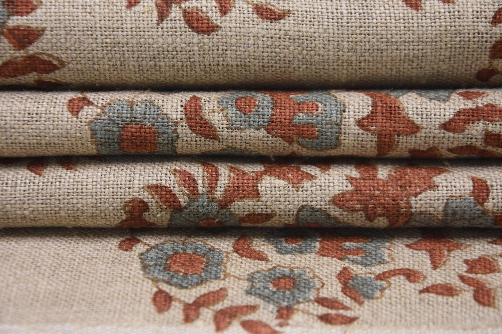 Linen Pillow Cover  Fabric 58 Inch Width Heavy Linen Natural Base Color Curtains and Drapes Upholstery block print Bedding Tote Bag by Fabritual