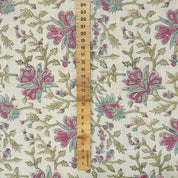 Thick Cotton Block Print Fabric viscose linen 58 Inch Width Light Weight Natural Base Color Curtains and Drapes Floral Pillow Covers Tablecloths and Runners Bedding Tote Bag Napkins by Fabritual