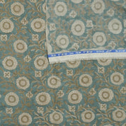 Linen Block Print Fabric 58 Inch Width Medium Weight Linen Natural Base Color Curtains and Drapes Handmade Art Pillow Covers Tablecloths and Runners Bedding Tote Bag Lampshades Napkins by Fabritual