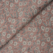 Block Printed Thick Linen 58" Wide Handmade Copper Rose Floral Indian Decorative Fabric for Drapery – HARIDWAR