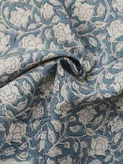 Linen Block Print Fabric Duck Canvas 50 Inch Width Medium Weight Linen Beige Base Color Curtains and Drapes Upholstery Handmade Art Tablecloths and Runners Bedding Tote Bag Lampshades Napkins by Fabritual