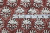 Fabritual Lightweight Linen Block Print 58&quot; Wide Fabric for Rustic Interiors, Linen Blend Fabric with Floral Block Print for Home Decor Uses, Boho Style Block Print Fabric in Lightweight Linen Blend, Hand Block Print on Linen Blend Fabric for Eco-Conscious Interiors.