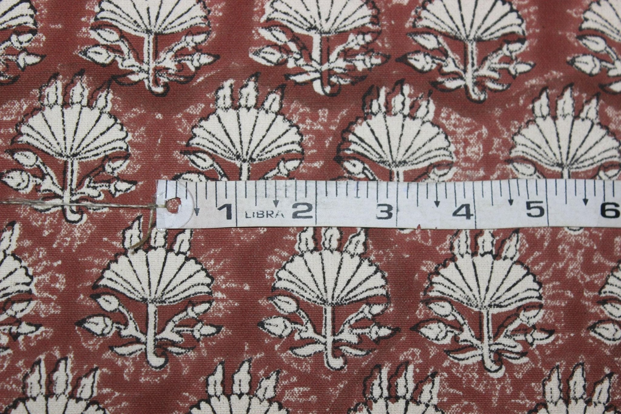 Fabritual Lightweight Linen Block Print 58" Wide Fabric for Rustic Interiors, Linen Blend Fabric with Floral Block Print for Home Decor Uses, Boho Style Block Print Fabric in Lightweight Linen Blend, Hand Block Print on Linen Blend Fabric for Eco-Conscious Interiors.