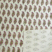 Linen Block Print Fabric 58 Inch Width Medium Weight Linen Natural Base Color Curtains and Drapes Upholstery Handmade Art Pillow Covers Tablecloths and Runners Bedding Tote Bag Lampshades Napkins by Fabritual
