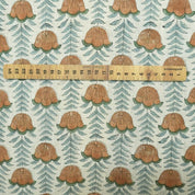 Block Print Fabric 58 Inch Width Light Weight Viscose Linen Natural Base Color and Floral Print Curtains and Drapes Pillow Covers Tablecloths and Runners Bedding Tote Bag Lampshades Napkins
