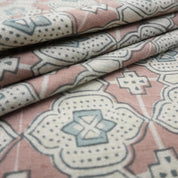 Linen Block Print Fabric Linen Blend 58 Inch Width Light Weight Linen Natural Base Color Curtains and Drapes Upholstery Handmade Art Pillow Covers Tablecloths and Runners Bedding Tote Bag Lampshades Napkins by Fabritual