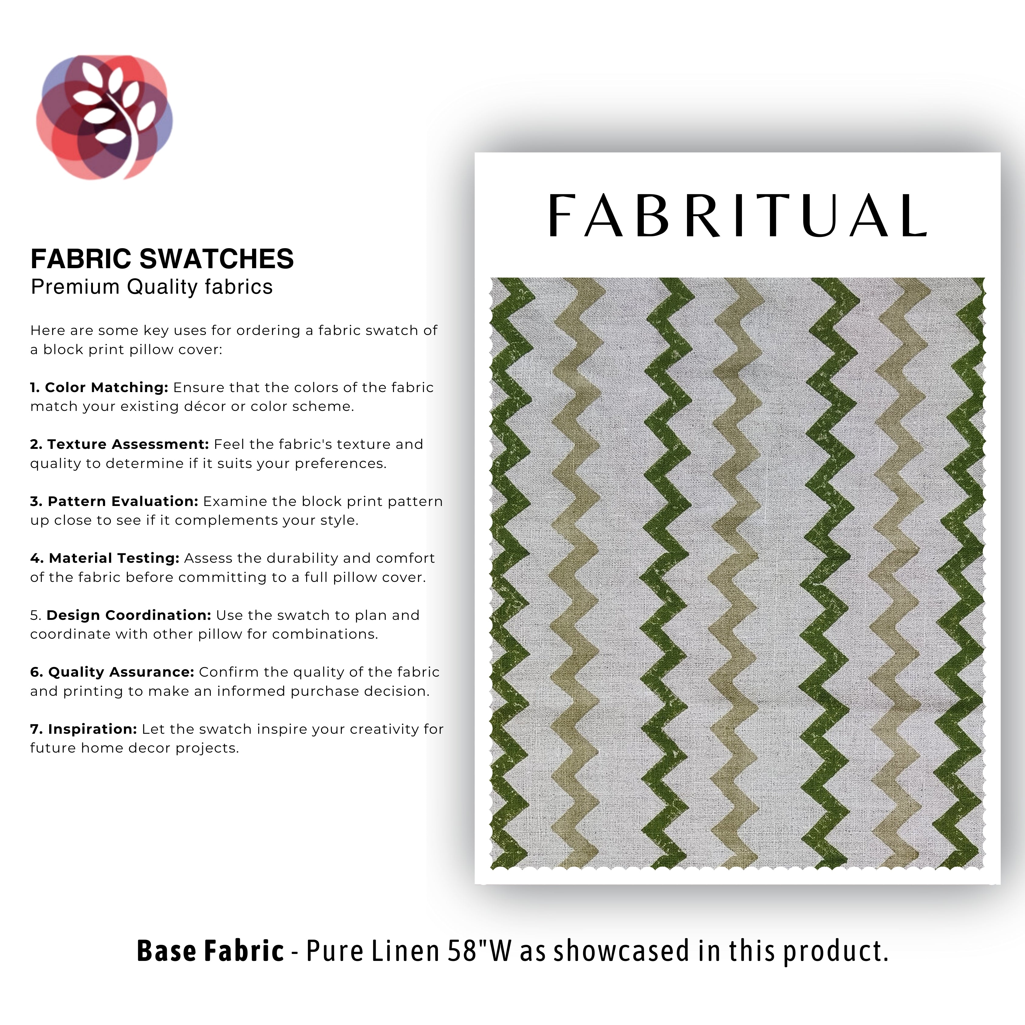 Block Print Linen Fabric, Surekha  Linen Print Fabric, Green Block Print Fabric, Fabric By The Yards, Block Printed Cushion Cover, Wave Pattern Fabric Upholstery