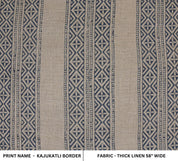 Linen Block Print Fabric 58 Inch Width Heavy Linen Natural Base Color Curtains and Drapes Upholstery Pillow Covers Tablecloths and Runners Bedding Tote Bag by Fabritual