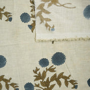 Linen Block Print Fabric Linen Blend 58 Inch Width Light Weight Linen Natural Base Color Curtains and Drapes Upholstery Handmade Art Pillow Covers Tablecloths and Runners Bedding Tote Bag Lampshades Napkins by Fabritual