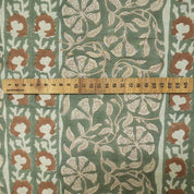 Cotton Block Print Fabric 58&quot; Width Medium Weight Pure Linen Natural Base Color Curtains and Drapes Pillow Covers Tablecloths and Runners Bedding Tote Bag Napkins by Fabritual