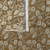 Linen Block Print Fabric 58 Inch Width Medium Weight Linen Natural Base Color Handmade Creative Design To Make Curtains and Drapes Upholstery Pillow Covers Tablecloths and Runners Bedding Tote Bag Lampshades Napkins