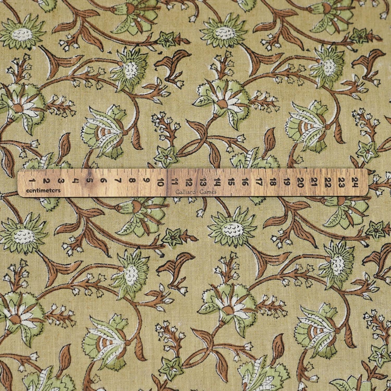 Linen Block Print Fabric Linen Blend 58 Inch Width Light Weight Linen Natural Base Color Curtains and Drapes Upholstery Handmade Art Pillow Covers Tablecloths and Runners Bedding Tote Bag Lampshades Napkins
